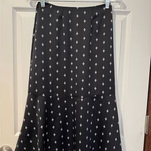 LOFT Black Midi A-Line Skirt